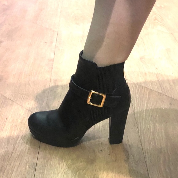 Black Platform Bootie Block Heel - Picture 5 of 5